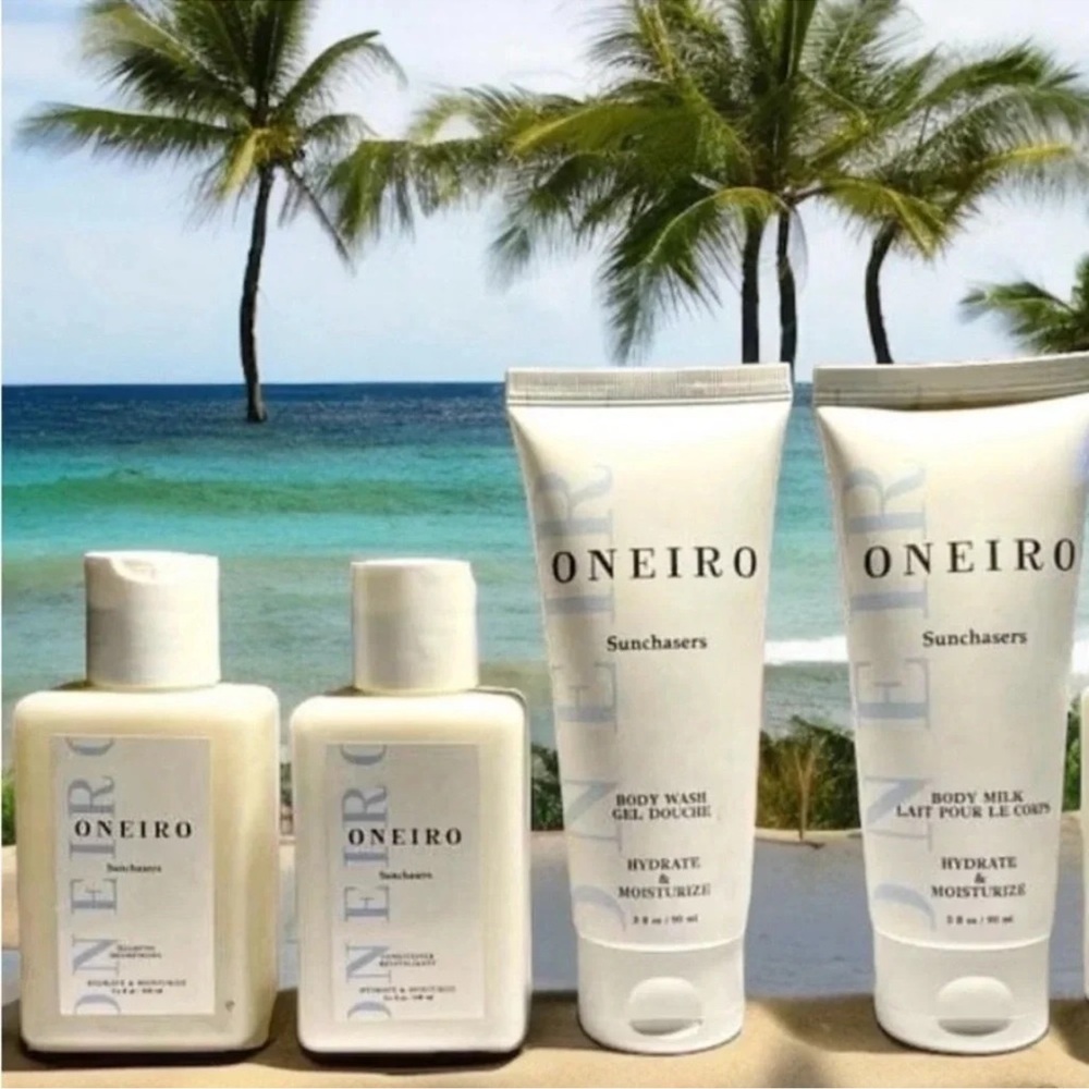 ONEIRO Sunchasers Ready, Go 4 Pc Kit! Shampoo Conditioner Body Wash Lotion